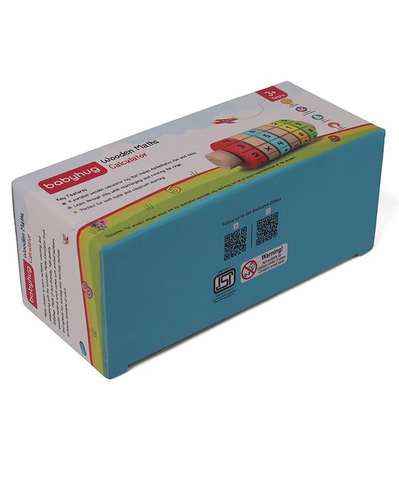 Babyhug Montessori Wooden Maths Calculator - Multicolor | Educational Learning Toy with Beads & Counting Frame | Helps Kids Learn Numbers, Addition, Subtraction & Problem Solving | BIS Certified