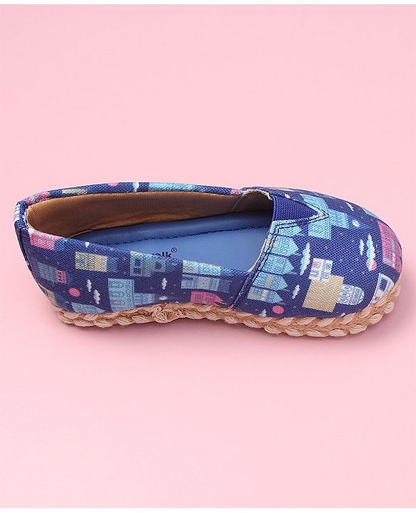 Cute Walk by Babyhug Ethnic Wear Mojaris City Print - Blue