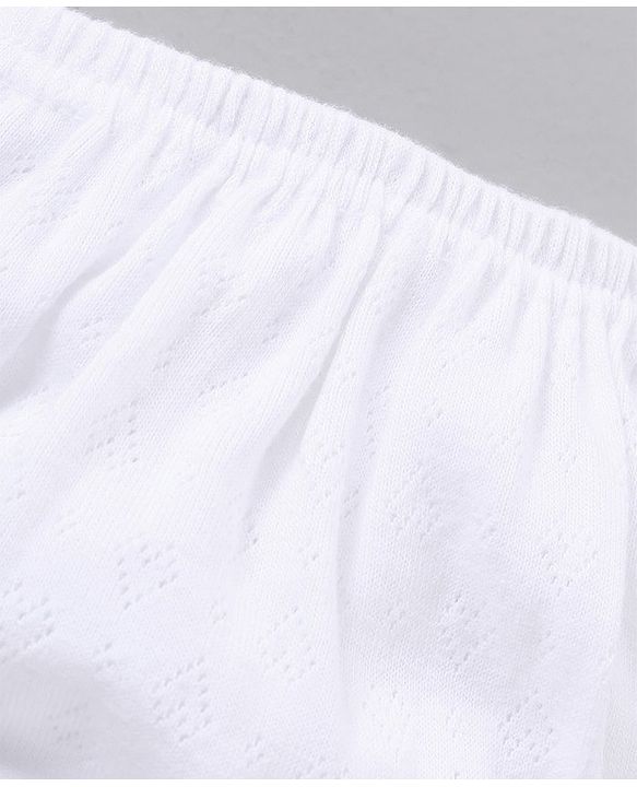 Babyhug 100% Cotton Premium Pointelle Fabric Panties Pack Of 3 - White
