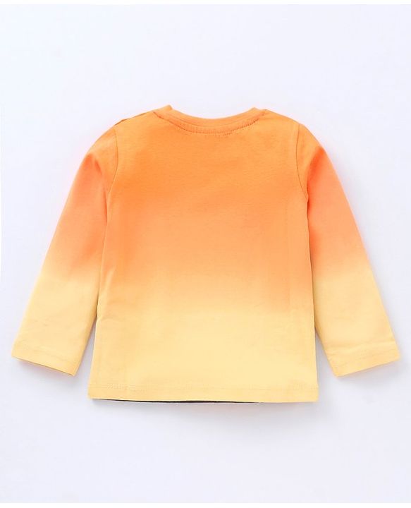 Babyhug Cotton Knit Full Sleeves Sweatshirt & Lounge Pant Set Scenery Print - Orange Blue