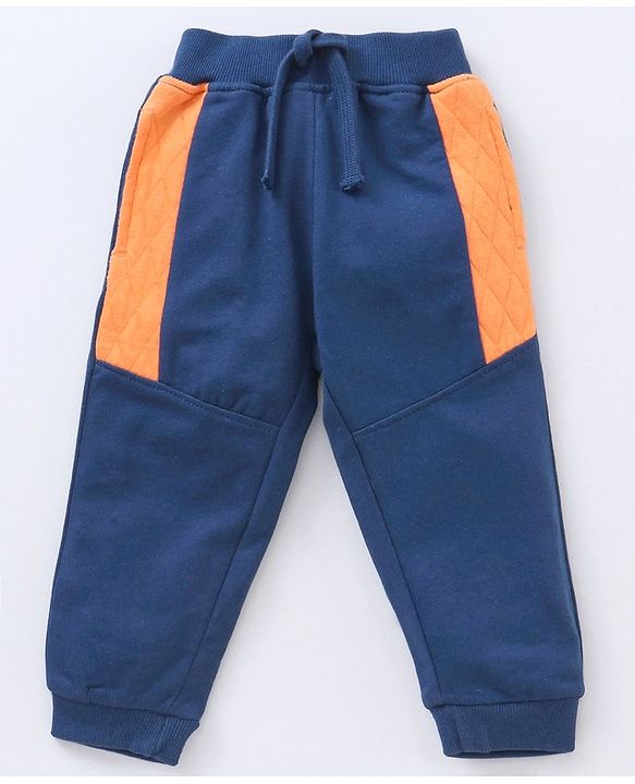 Babyhug Cotton Knit Full Sleeves Sweatshirt & Lounge Pant Set Scenery Print - Orange Blue
