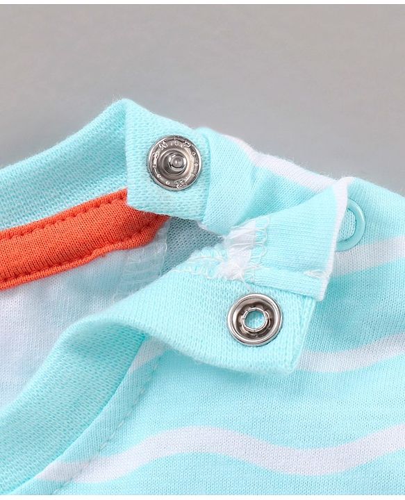 Babyhug Cotton Knit to Knit Half Sleeves Koala Bear Printed Tee & Shorts Set - Light Blue