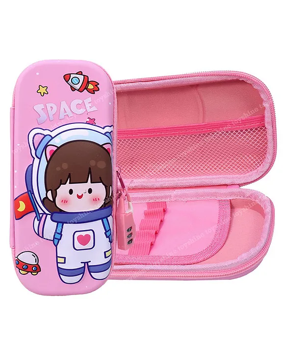 Toyshine 3 Compartment Pencil Box for Kids with Pencil Holder