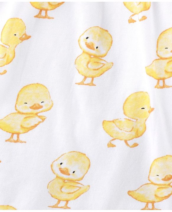 Babyhug 100% Cotton Full Sleeves Onesie Ducklings Print - White
