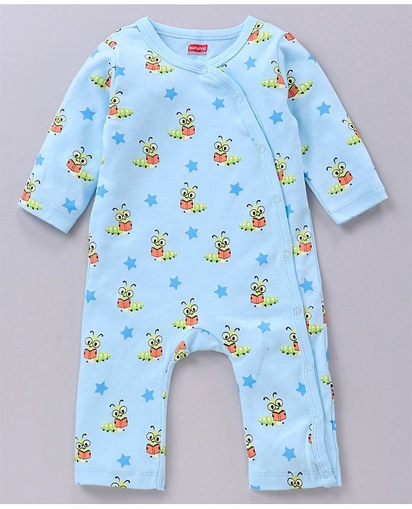 Babyhug 100% Cotton Full Sleeves Rompers Bee Printed Pack of 2 - Multicolour