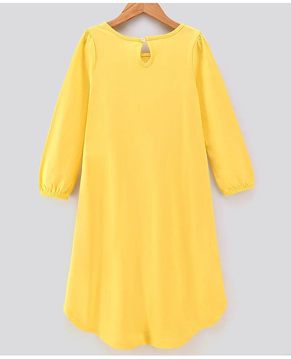 Pine Kids Full Sleeves Bio-Washed Night Gown Garfield Collection - Gold