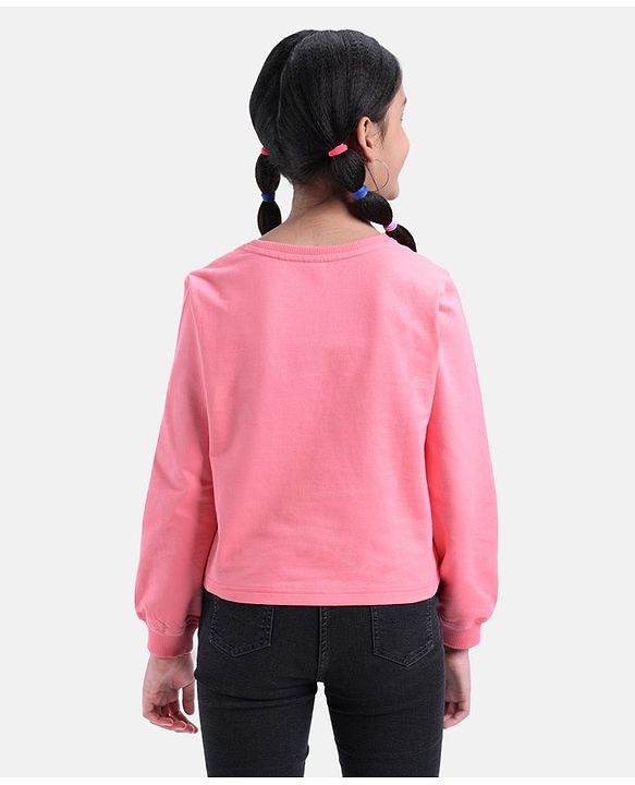 Pine Kids Full Sleeves Crewneck Sweatshirt Garfields Collection Biowashed - Pink