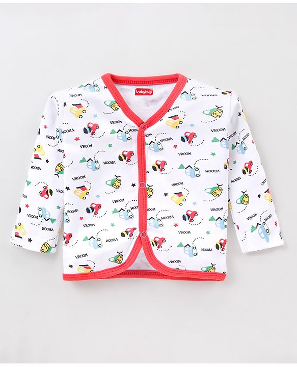 Babyhug Clothing Gift Set Car Theme Red & White - Pack of 5