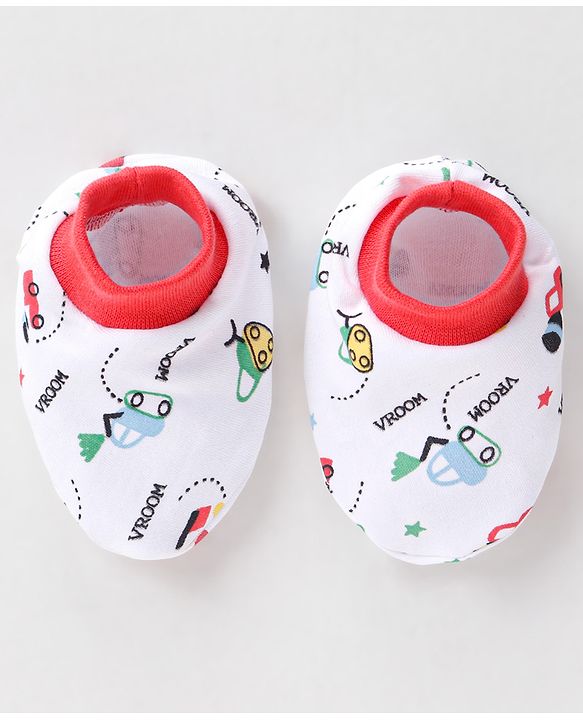 Babyhug Clothing Gift Set Car Theme Red & White - Pack of 5