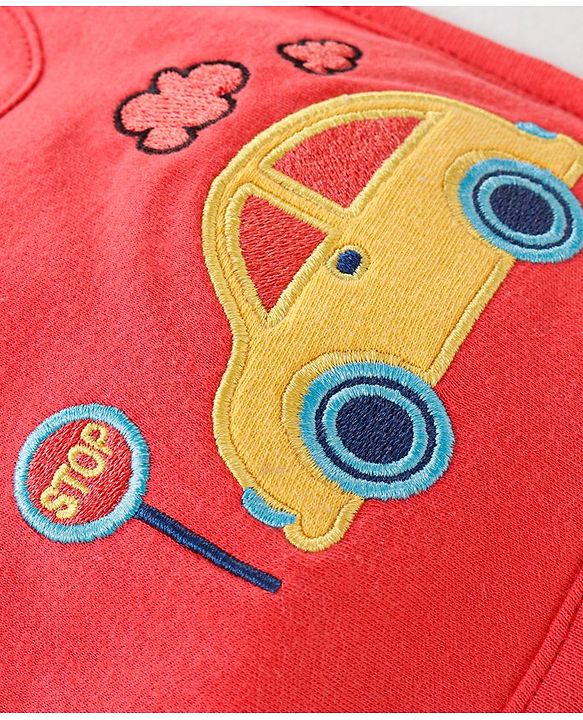 Babyhug Clothing Gift Set Car Theme Red & White - Pack of 5