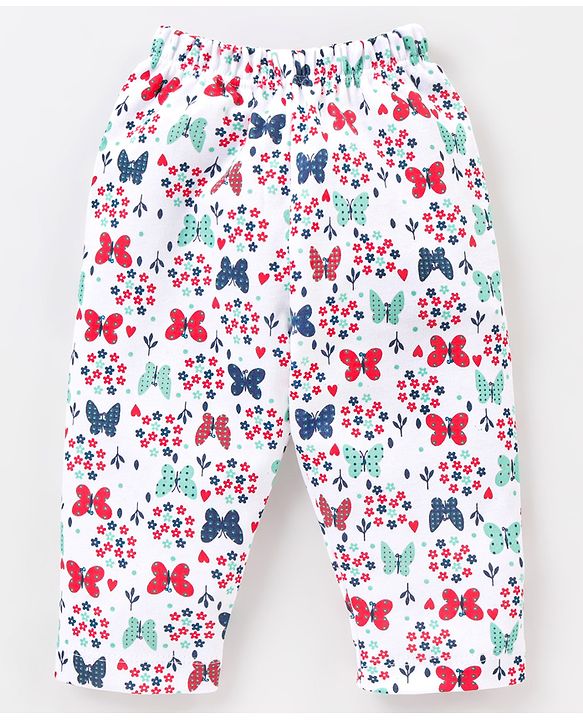 Babyhug 100% Cotton Clothing Gift Set Butterfly Theme Red & White - Pack of 8