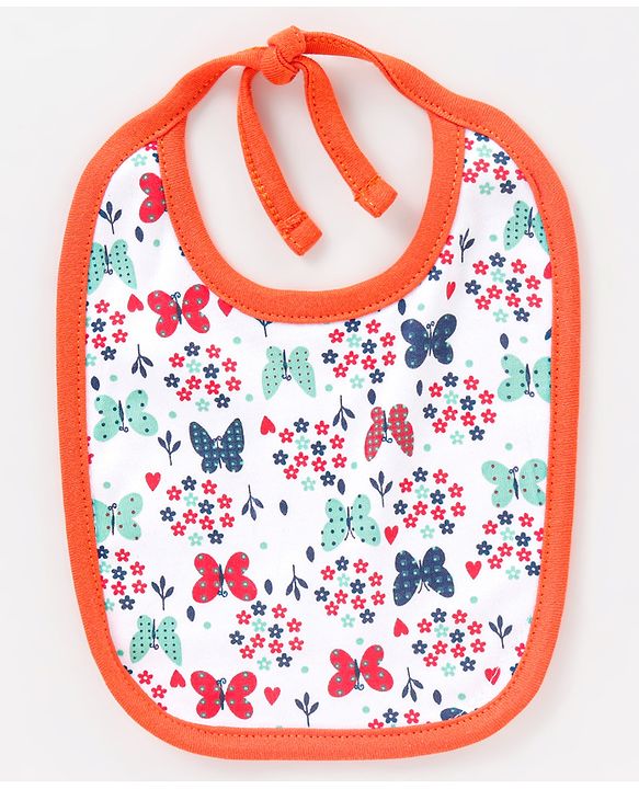 Babyhug 100% Cotton Clothing Gift Set Butterfly Theme Red & White - Pack of 8
