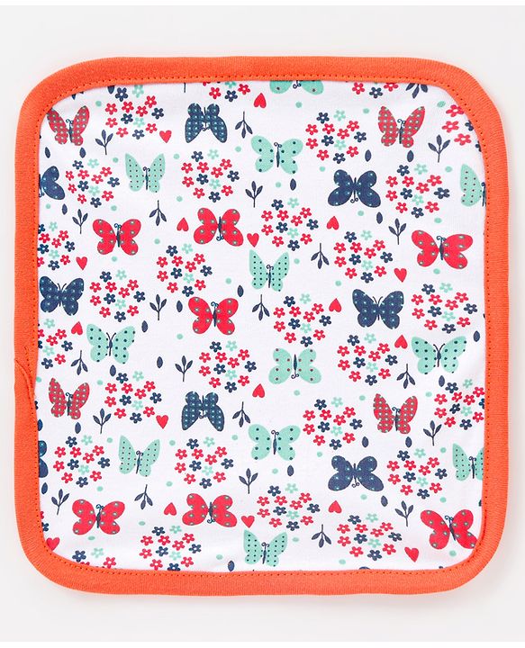 Babyhug 100% Cotton Clothing Gift Set Butterfly Theme Red & White - Pack of 8