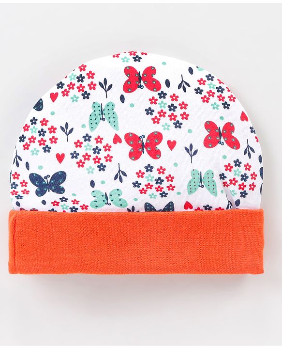 Babyhug 100% Cotton Clothing Gift Set Butterfly Theme Red & White - Pack of 8