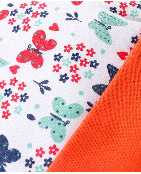 Babyhug 100% Cotton Clothing Gift Set Butterfly Theme Red & White - Pack of 8