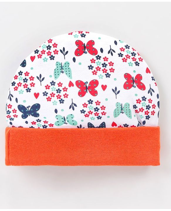 Babyhug 100% Cotton Clothing Gift Set Butterfly Theme Red & White - Pack of 8