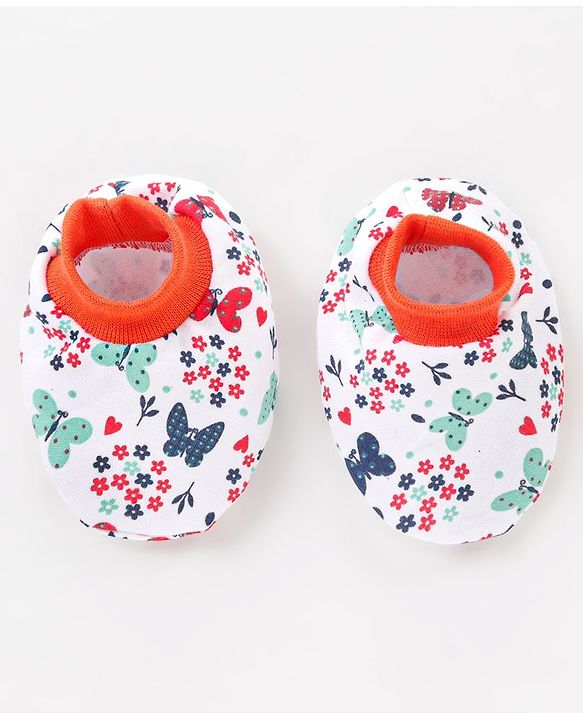 Babyhug 100% Cotton Clothing Gift Set Butterfly Theme Red & White - Pack of 8