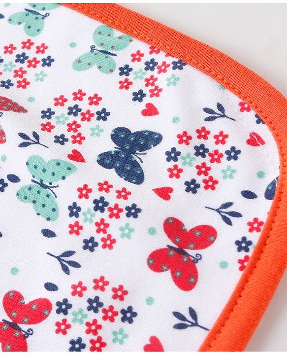 Babyhug 100% Cotton Clothing Gift Set Butterfly Theme Red & White - Pack of 8