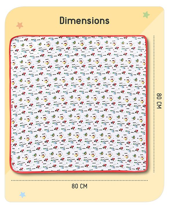 Babyhug 100% Cotton Hooded  Wrapper Car Print - Red & White