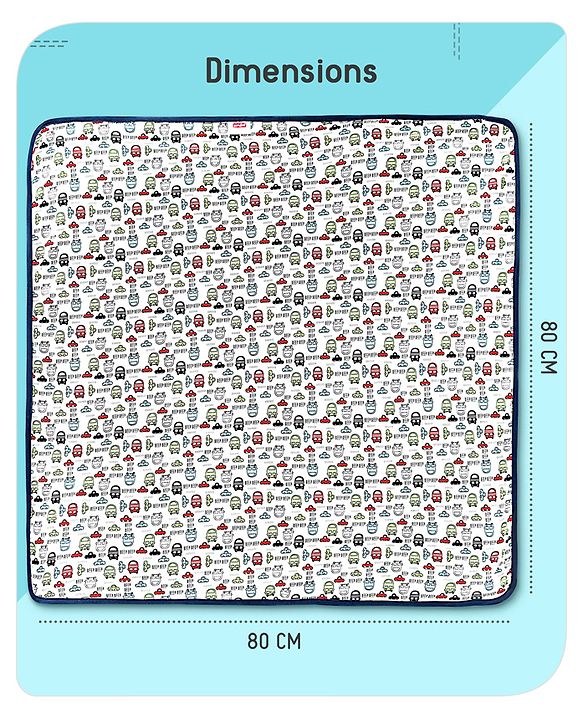 Babyhug 100% Cotton Hooded  Wrapper Car Print - Red & White