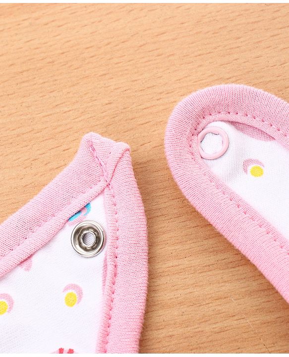 Babyhug Cotton Snap Buttons Closure Bear Print Pack of 2 - Blue & White