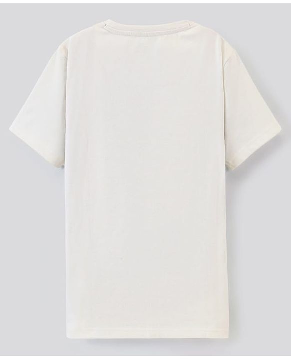 Pine Kids Half Sleeves NASA Collection Bio Washed T-shirt Text Print - White
