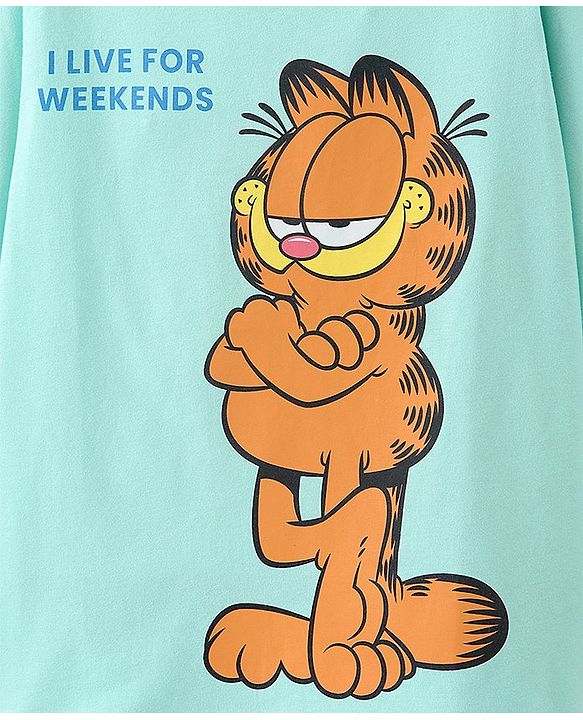 Pine Kids Full Sleeves Bio-Washed T-Shirt Garfield Collection - Blue