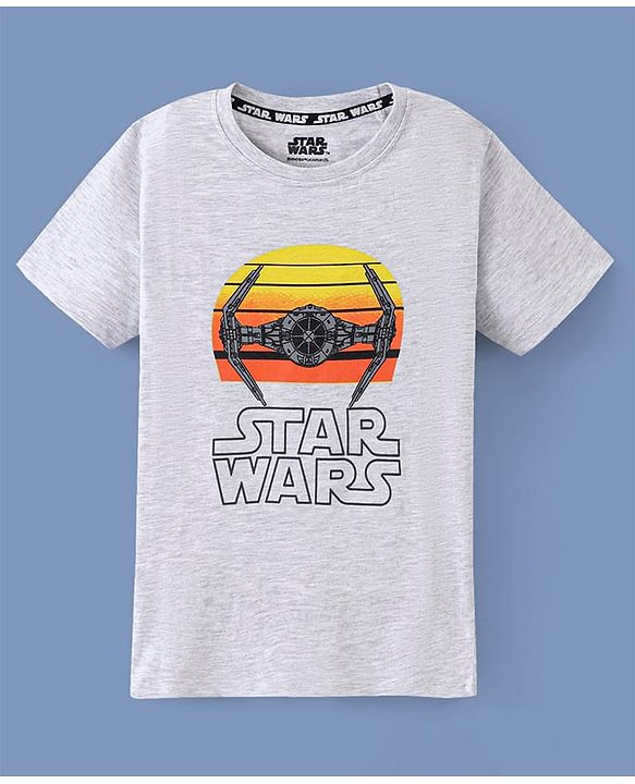 Pine Kids Half Sleeves Star Wars Collection T-Shirt - Grey