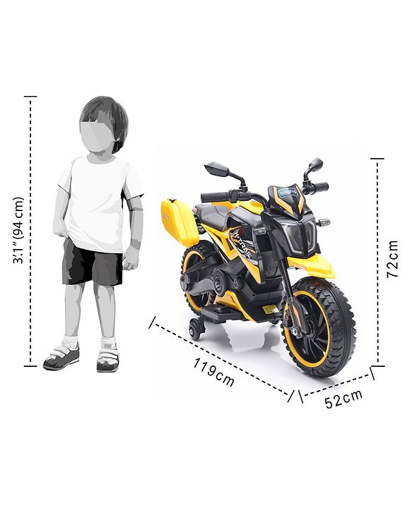 Babyhug KTM Battery Operated Ride On Bike With Music & Lights - Yellow