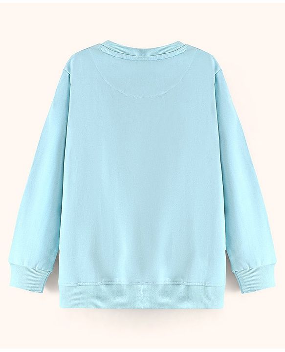 Pine Kids Full Sleeves Biowash Sweatshirt Text Print - Aqua