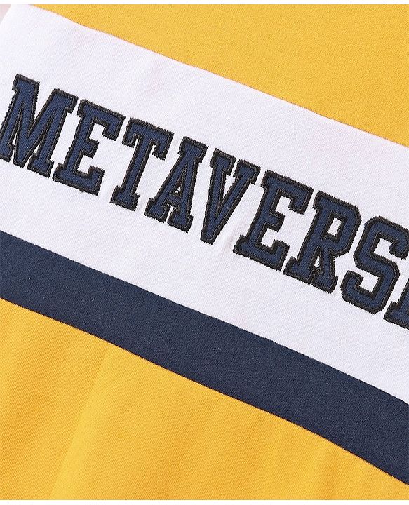 Pine Kids Full Sleeves Biowashed Sweatshirt Text Print- Yellow