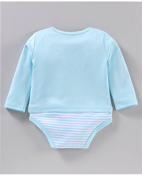Babyhug 100% Cotton Onesie Cow Print - Blue