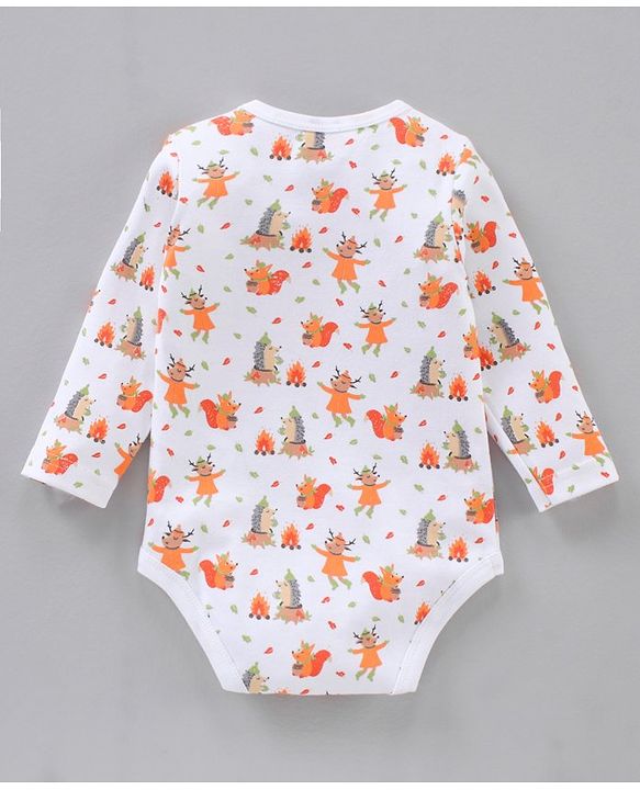Babyhug Cotton Full Sleeves Onesies with Leggings with Cap Mittens & Booties Printed - Mulicolour
