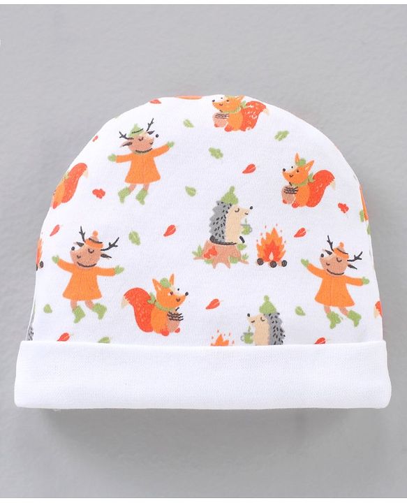 Babyhug Cotton Full Sleeves Onesies with Leggings with Cap Mittens & Booties Printed - Mulicolour