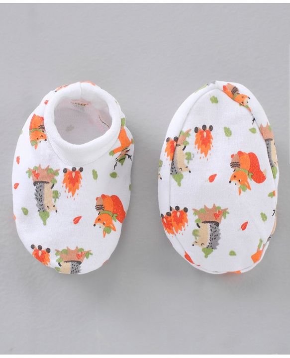 Babyhug Cotton Full Sleeves Onesies with Leggings with Cap Mittens & Booties Printed - Mulicolour