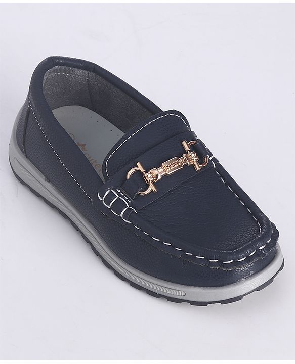 Cute Walk by Babyhug Slip On Solid Formal Shoes with Chain Link - Navy Blue