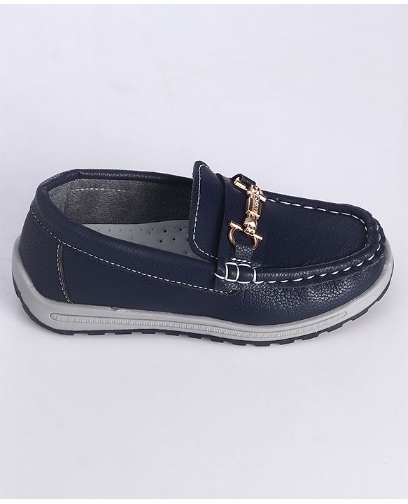 Cute Walk by Babyhug Slip On Solid Formal Shoes with Chain Link - Navy Blue