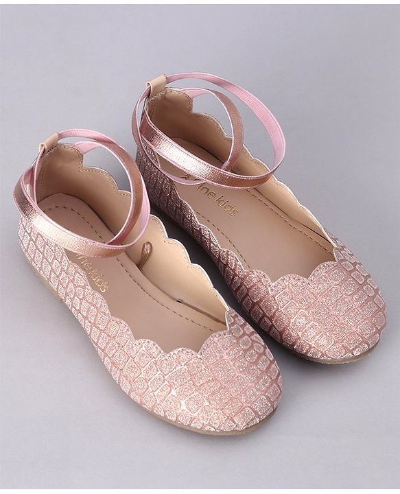 Pine Kids Shimmer Slip on Bellies - Rose Gold