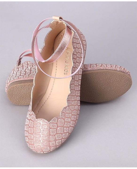 Pine Kids Shimmer Slip on Bellies - Rose Gold