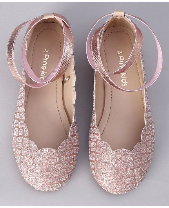 Pine Kids Shimmer Slip on Bellies - Rose Gold
