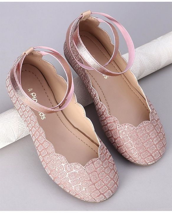 Pine Kids Shimmer Slip on Bellies - Rose Gold
