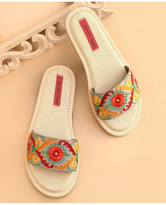 Buy online White Fabric Ethnic Sandals from flats for Women by W for ₹1820  at 50% off | 2024 Limeroad.com