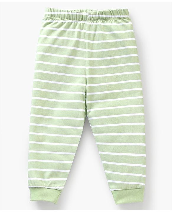 Babyhug Cotton Knit Full Sleeves Cartoon Lions Printed Night Suit Pack of 2 - Green Blue