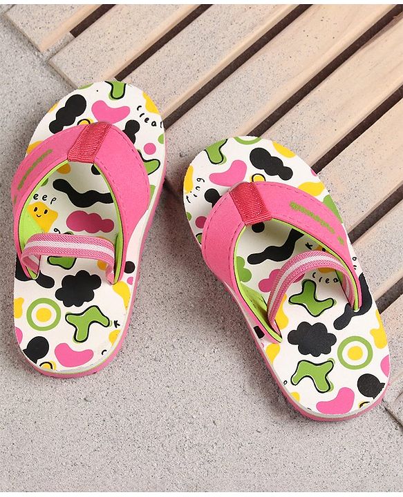 Cute Walk by Babyhug Flip Flops Multi Print - Pink