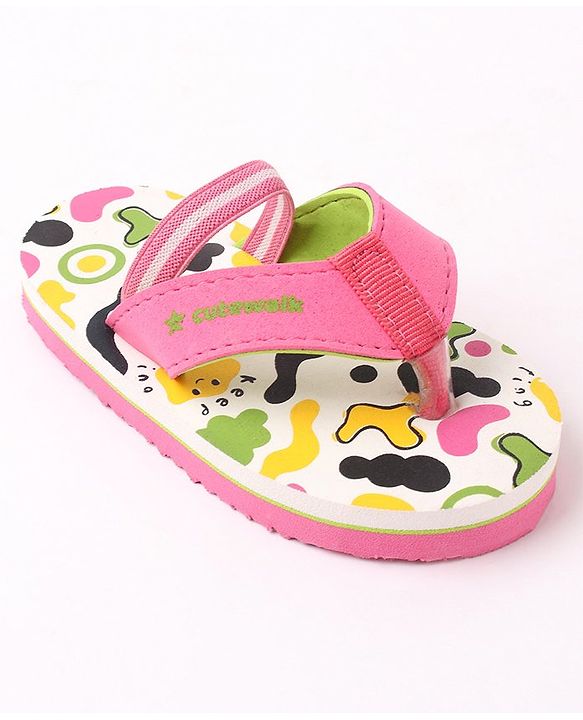 Cute Walk by Babyhug Flip Flops Multi Print - Pink