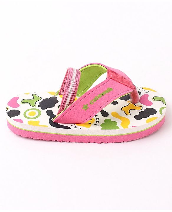 Cute Walk by Babyhug Flip Flops Multi Print - Pink