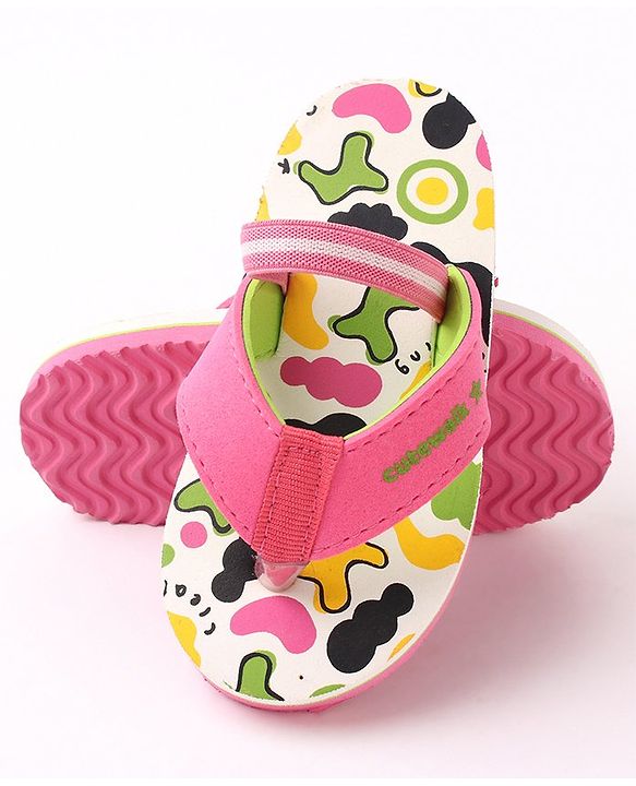 Cute Walk by Babyhug Flip Flops Multi Print - Pink