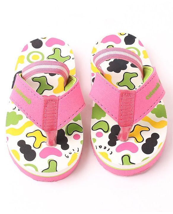 Cute Walk by Babyhug Flip Flops Multi Print - Pink