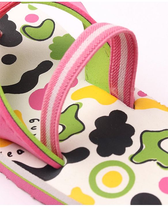 Cute Walk by Babyhug Flip Flops Multi Print - Pink