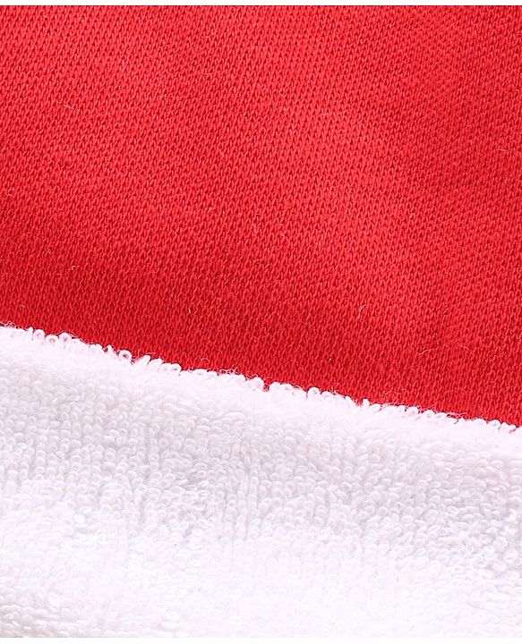 Babyhug 100% Cotton Christmas Cap Solid Red - Diameter 36 cm